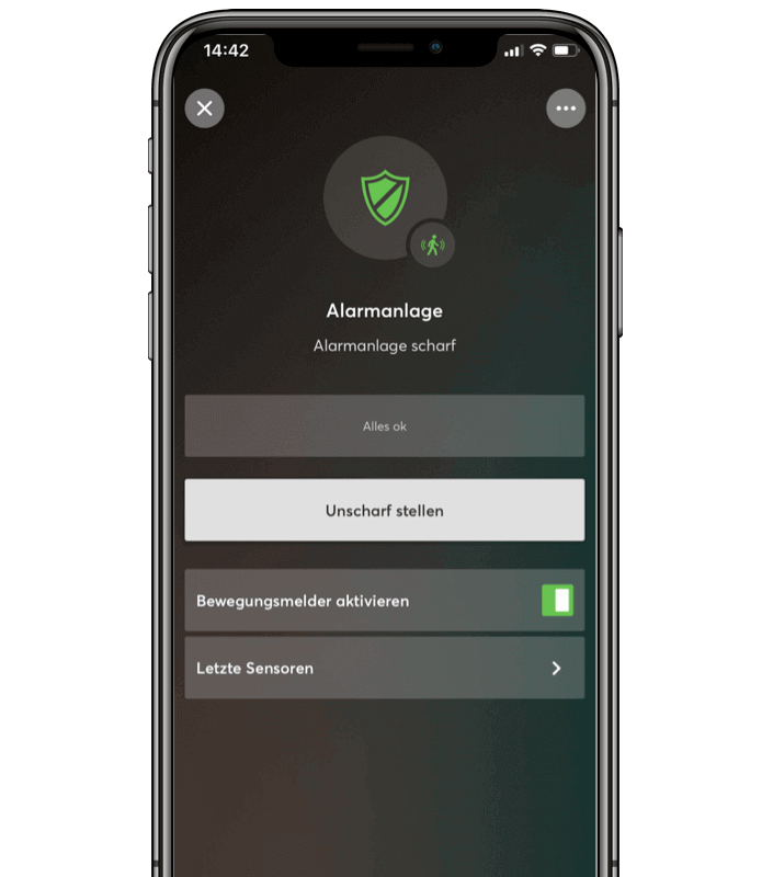 alarm in app in phone mockup